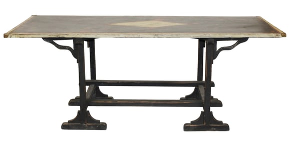 Catalan library table with painted finish