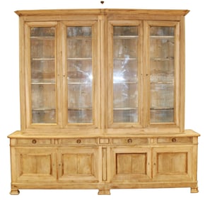 French Louis Philippe 4 door bookcase in bleached walnut