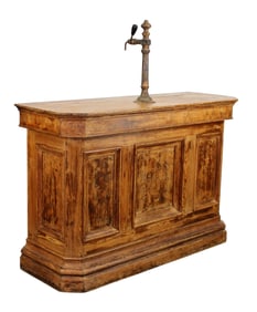 French front bar in pine with painted finish and tap