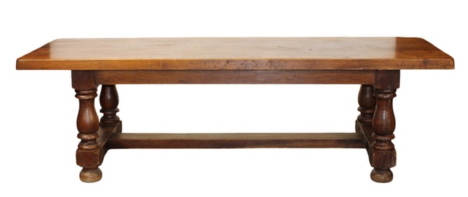 French 8' trestle table in solid oak