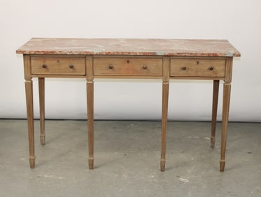 Bleached server with faux marble top