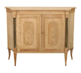 Bleached credenza with brass mounts