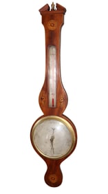 Marinone Bordoli barometer and thermometer in mahogany case