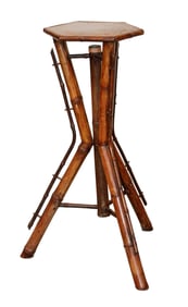 French faux bamboo plantstand on tripod legs