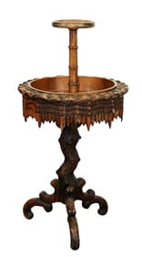 French jardiniere plant stand on naturalistic pedestal base