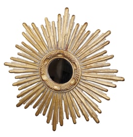 French giltwood sunburst mirror