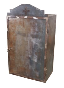 French burnished metal pharmacy cabinet