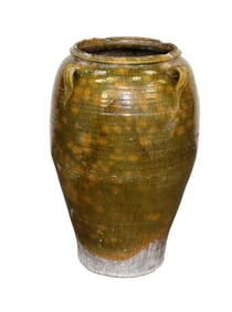 French glazed terra cotta olive oil jar