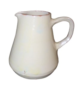 French Poterie Not Freres glazed terra cotta pitcher with handle