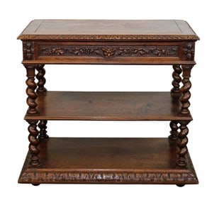 French Louis XIII tiered server in oak