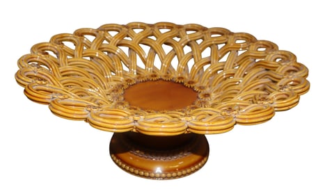 French Maison Pichon twisted ceramic footed bowl