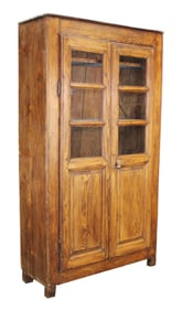 French rustic 2 door bookcase in pitch pine