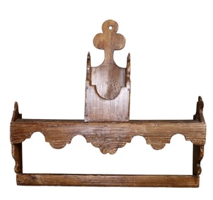 French primitive wall mount spoon rack in pine