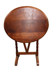 French miniature tilt top vintners table in oak