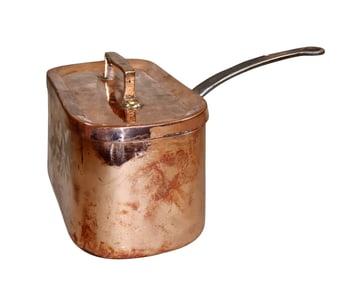 French copper daubiere (stew pot) with iron handle