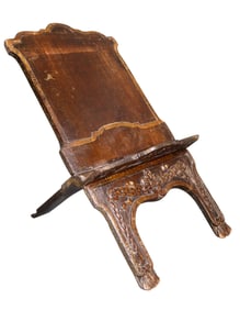 French carved walnut folding bible or book stand