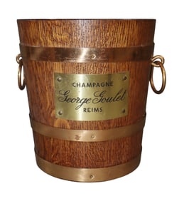 French George Goulet oak and brass champagne bucket