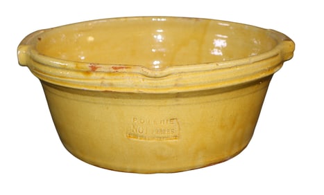 French Poterie Not Freres glazed terra cotta casserole dish
