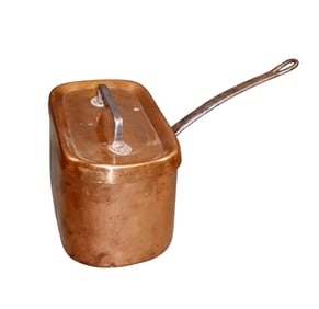 French copper daubiere (stew pot) with iron handle