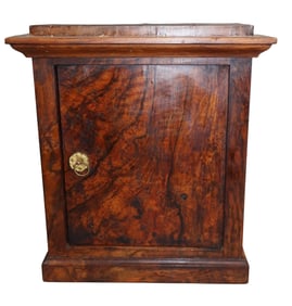 French burled wood single door key box
