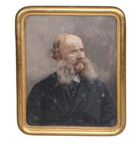 Oil on board painting portrait of Maximilien Maniezzi