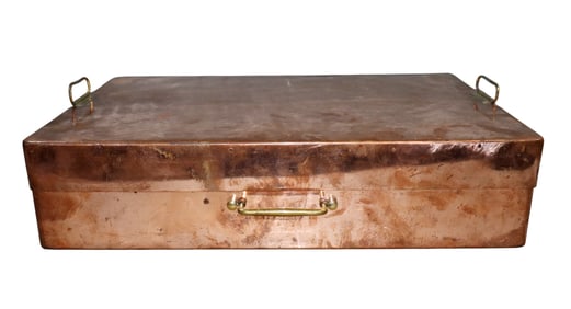 French polished copper rectangular lidded box