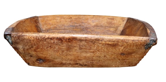 Primitive wooden dough bowl