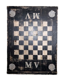 Martha's Vineyard painted wooden chessboard