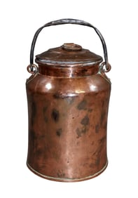 Swedish copper lidded milk jug with handle