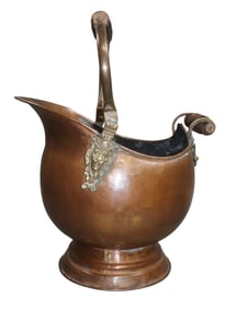 American copper coal scuttle bucket