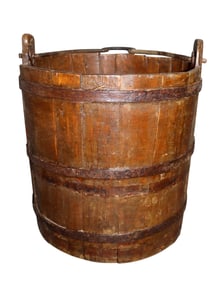 Cypress and iron water bucket