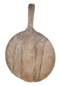 French round bread board with handle