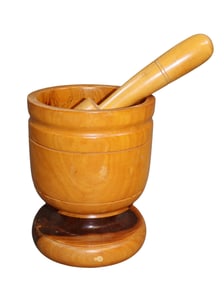 Vintage hardwood mortar and pestle