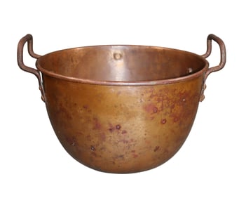 American copper candy vat with iron handles