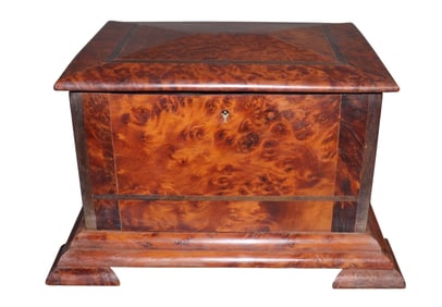 French fitted dresser box in birds eye maple