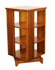 Mission style revolving bookcase in oak