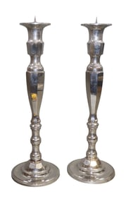 Pair of silver plate candlesticks