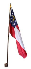 Vintage American flag pole with bronze mounting bracket