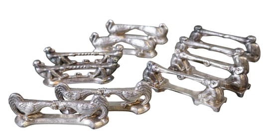 Lot of 10 animal form knife rests