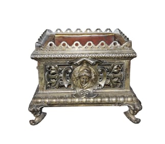 French relief bronze jardiniere on feet