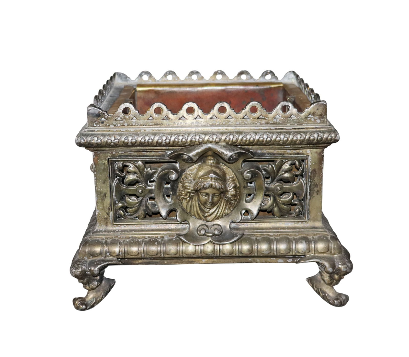 French relief bronze jardiniere on feet (1 of 9)