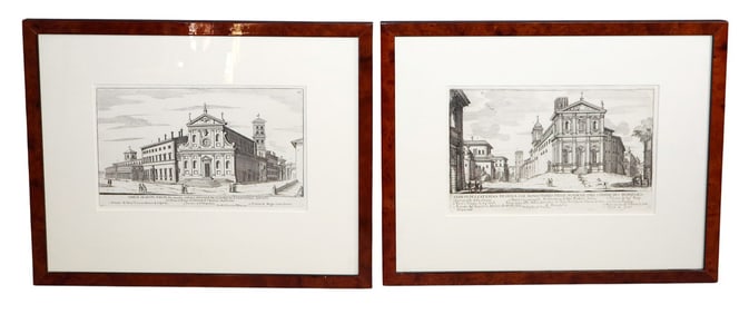 Pair of Italian architectural engravings