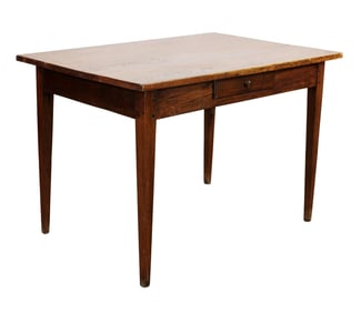 French farmhouse side table in oak on tapered legs