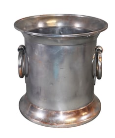 French silverplate champagne cooler with ring handles
