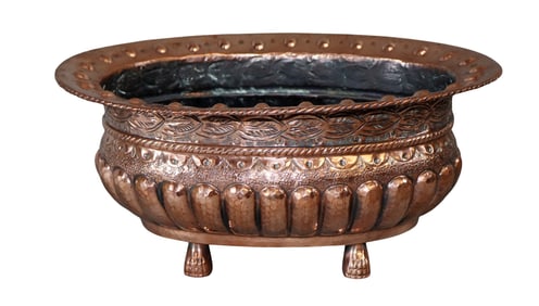 French copper oval jardiniere