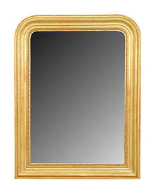 French Louis Philippe gold leaf mirror: French Louis Philippe gold leaf mirror. Late 19th century. 44 1/4"h x 34 1/4"w