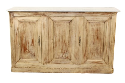 French Louis Philippe 3 door sideboard with marble top