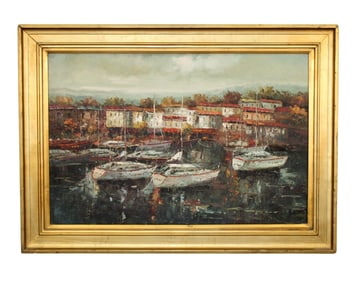 Oil on canvas painting of Cinque Terre, Italy