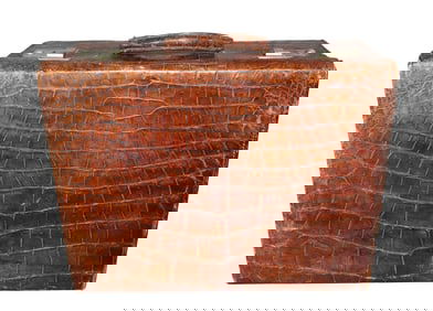 Vintage English alligator hide suitcase