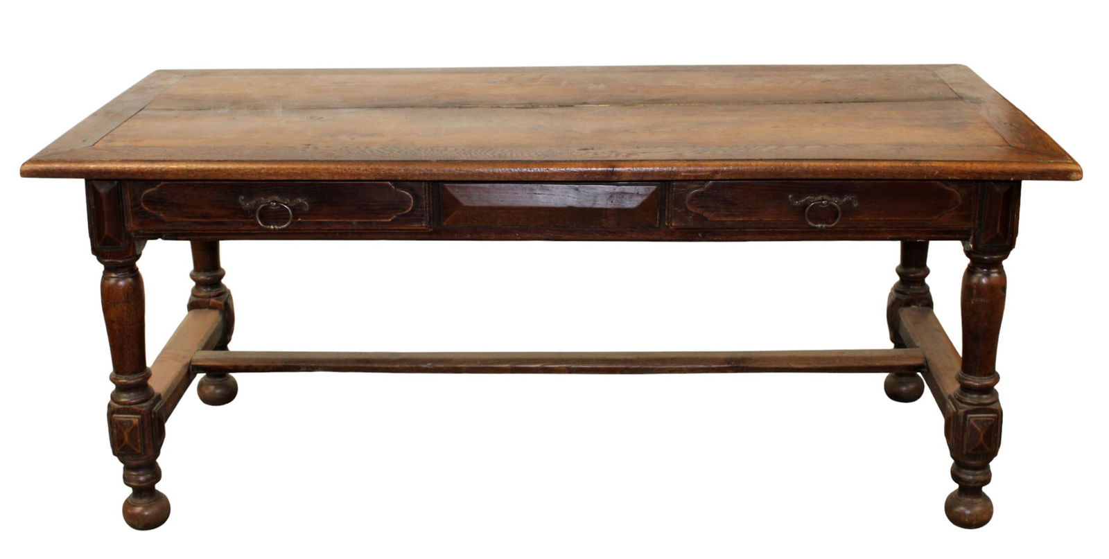 French farmhouse table in oak with 4 drawers (1 of 11)